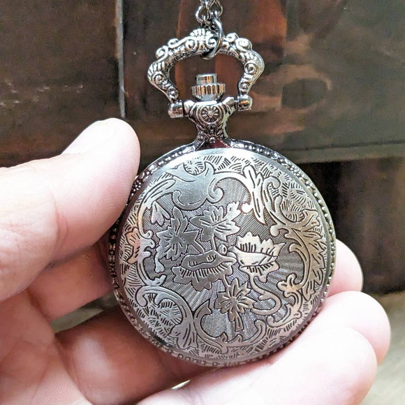 Firefighter Pocket Watch Silver Fireman Gift Retirement First Responder Hero - Picture 2 of 4